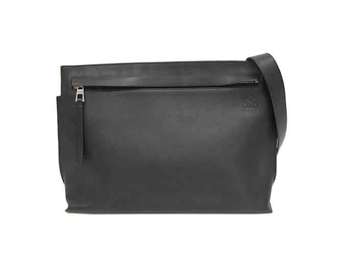 Borsa a spalla in pelle Loewe Anagram da uomo Nero