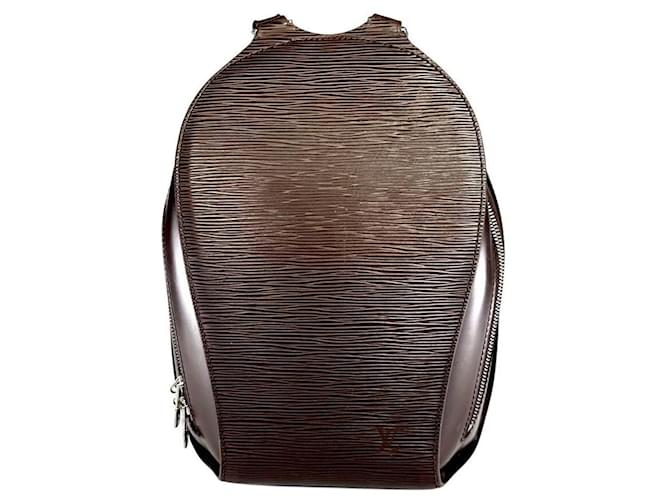 Zaino Mabillon Louis Vuitton in pelle Epi marrone moka