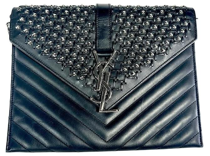 Borsa a busta matelassé Monogram Mix YVES SAINT LAURENT Nero