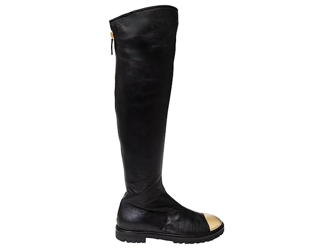 Stivali in pelle con punta metallica Dalila di Giuseppe Zanotti Nero