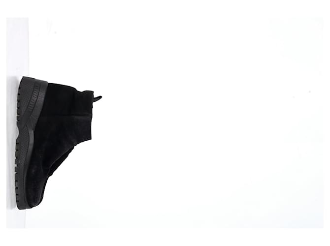 Stivaletti con zip Miu Miu in suede nero