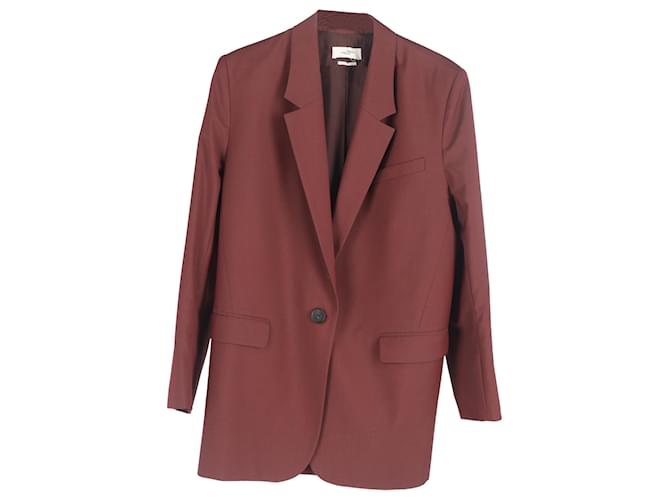 Set giacca e pantaloni a un bottone Isabel Marant Étoile in lana bordeaux Marrone Rosso