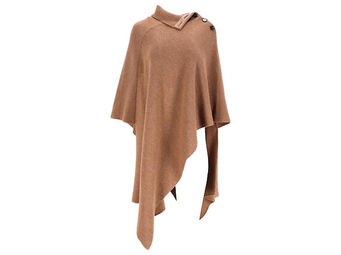 Cappa in lana marrone lavorata a maglia con bottoni Chloé