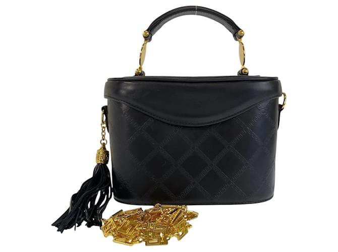 Borsa 2 in 1 in pelle Medusa Sunburst di Versace Nero