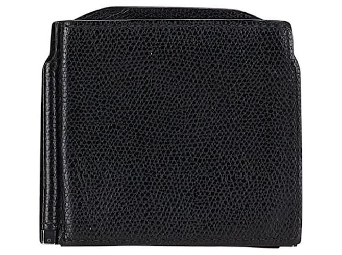 Portamonete in pelle Valextra con clip per soldi Nero