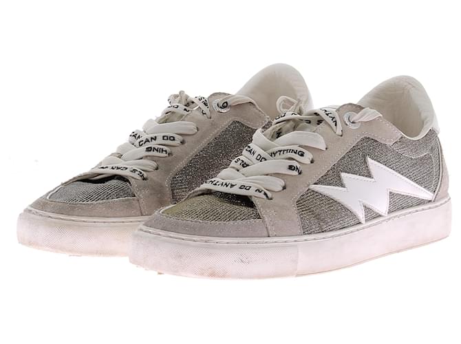 ZADIG & VOLTAIRE Sneakers T.EU 37 Pelle Argento