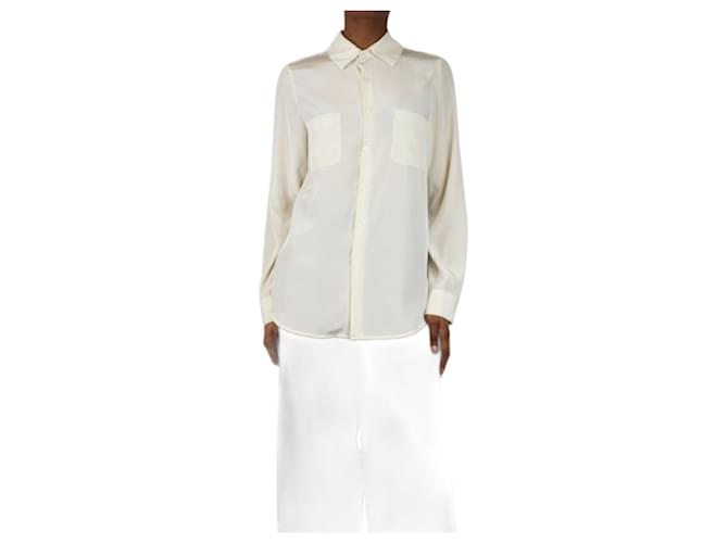 The row Camicia oversize con bottoni crema - taglia XS Crudo