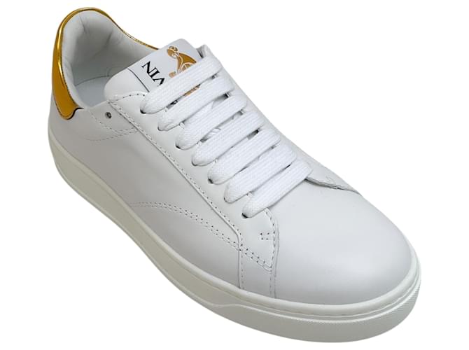 Sneakers DDBO in pelle bianca / dorata di Lanvin Bianco