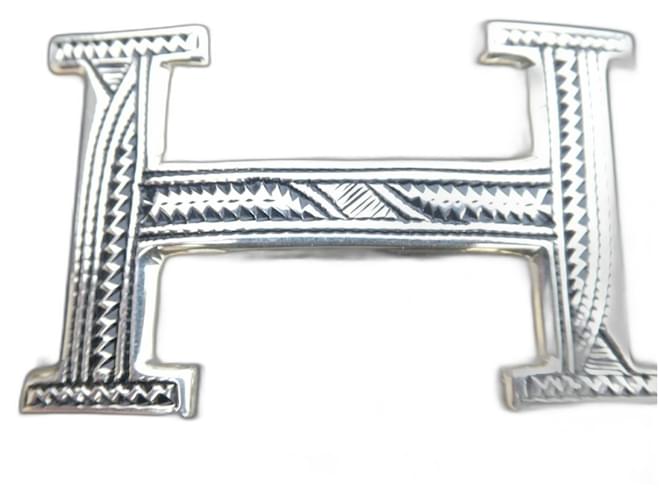 Fibbia per cintura Hermès Touareg in argento massiccio con scatola e dustbag