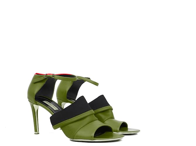 BALENCIAGA - Sandali con tacco Balenciaga in neoprene rosso (T39)