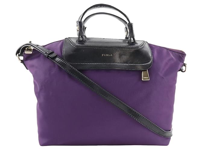 Borsa a spalla 2WAY in nylon Furla viola Porpora