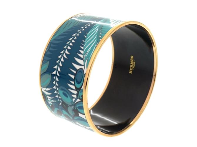 Bracciale cloisonné verde e bianco di Hermès