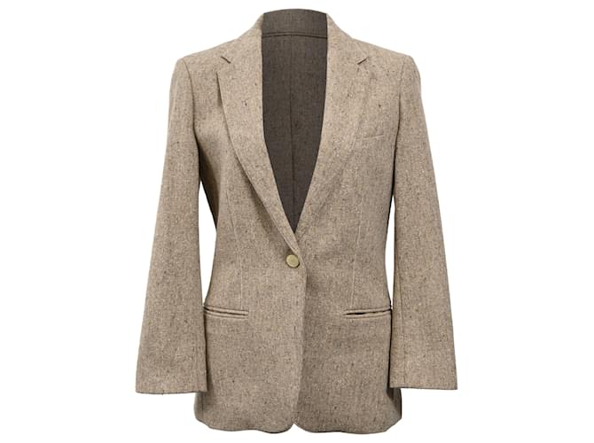 Blazer in tweed di lana marrone di Theory