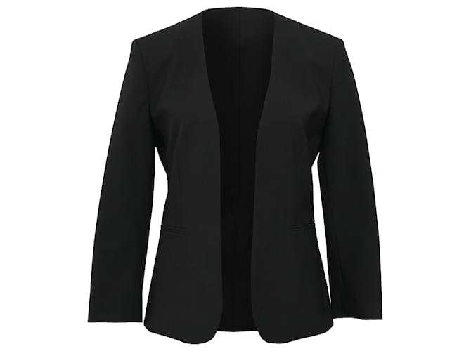 Theory Teoria Lindrayia B Blazer Aperto in Lana Nera Nero