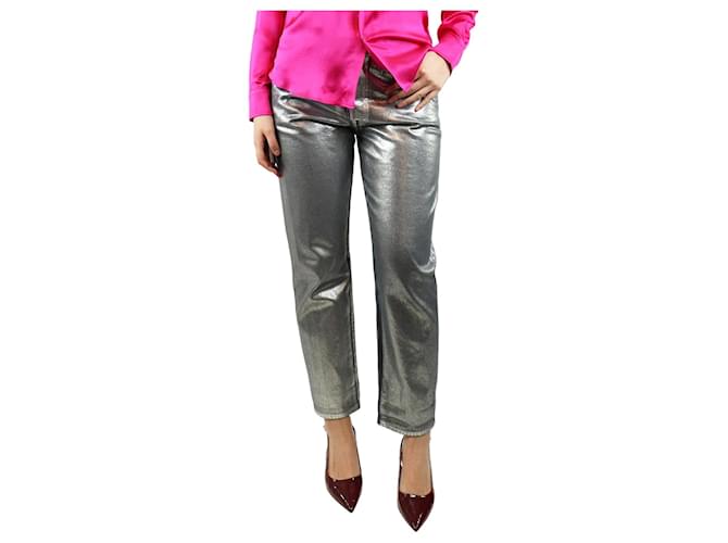 Golden Goose Jeans metallici argento - taglia UK 12