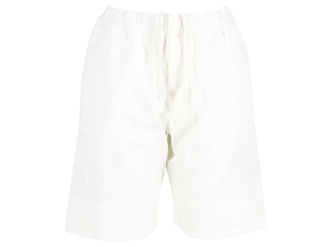 Pantaloni corti con coulisse Alexander McQueen in cotone bianco Crudo
