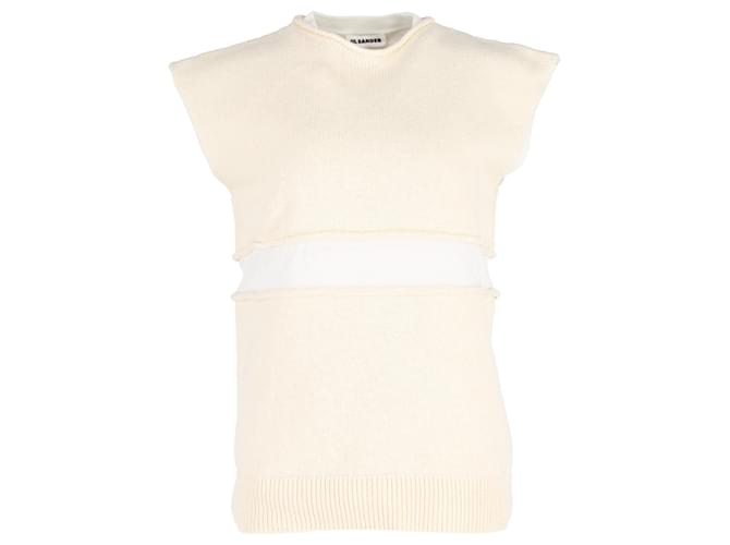 Gilet in lana a strati Jil Sander in giallo