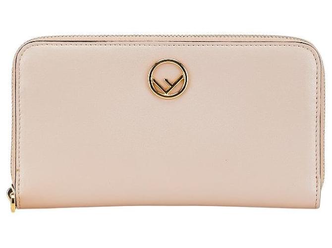 Portafoglio rotondo in pelle Fendi con zip 8M0299 Rosa