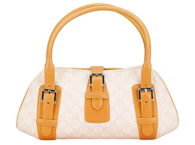 Borsa a mano in tela e pelle Loewe Anagram Senda Rosa