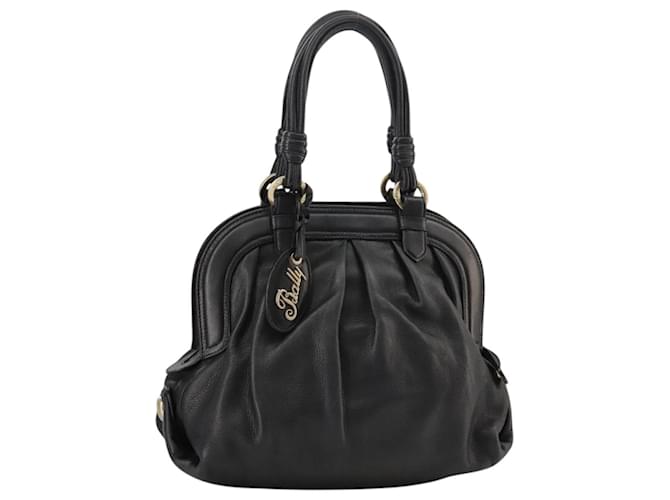 Borsa a mano BALLY in pelle nera Auth bs20707 Nero