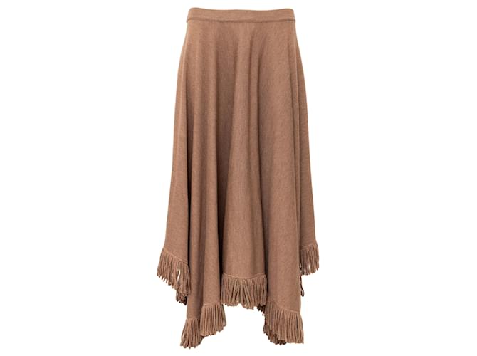 Gonna asimmetrica con frange Giorgio Armani Marrone