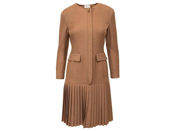 Abito in lana plissettato Valentino Boutique Marrone