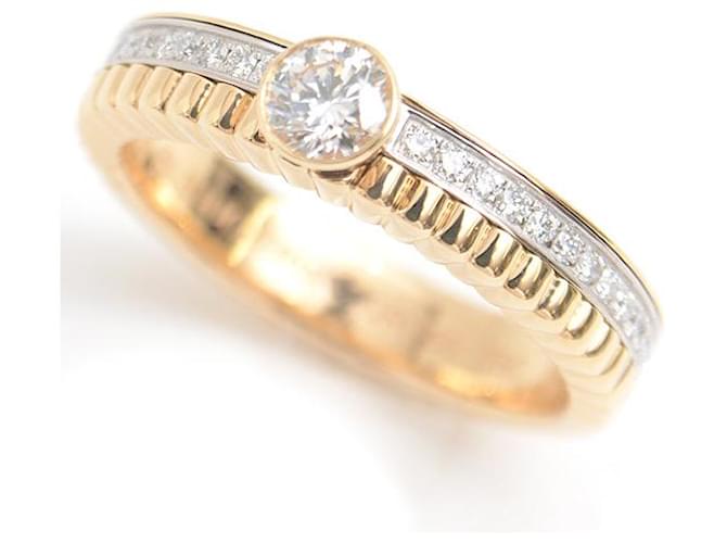 Anello Boucheron Quatre Radiant Solitaire in Diamante Oro Giallo/Oro Bianco D'oro Metallico