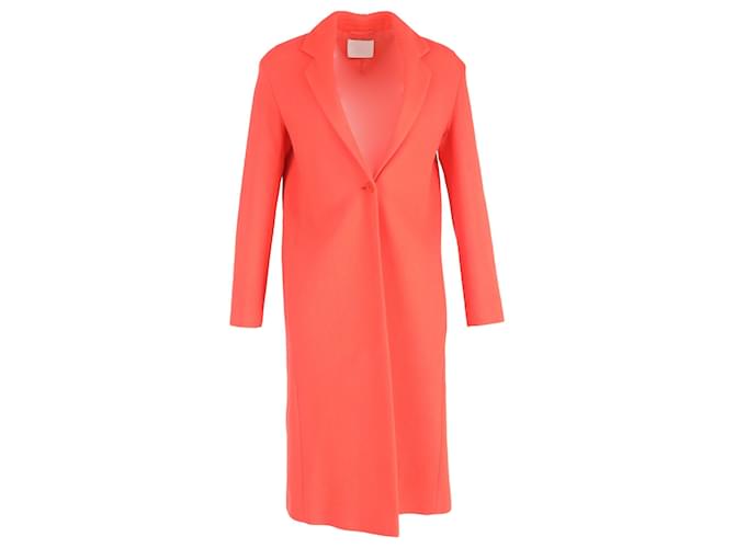 Cappotto monopetto Hugo Boss in lana arancione