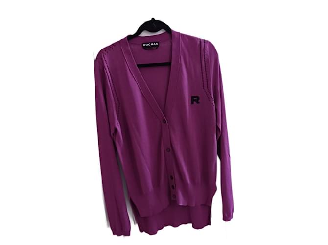 Rochas Gilet a maniche lunghe Fuschia