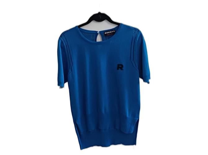 Rochas Maglione a maniche corte Blu
