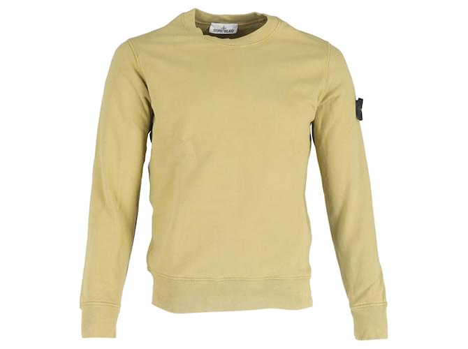 Felpa tinto in capo Stone Island in cotone beige scuro
