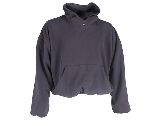 Hoodie in cotone grigio con logo Yeezy x Gap