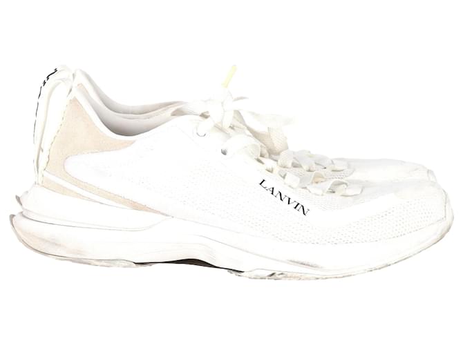 Sneakers con lacci Lanvin L-I in rete bianca Bianco