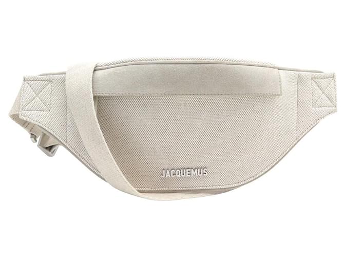 NOVE BORSA JACQUEMUS LA BANANE MEUNIER CANVAS ECRU CINTURA A SPALLA BUMBAG Crudo