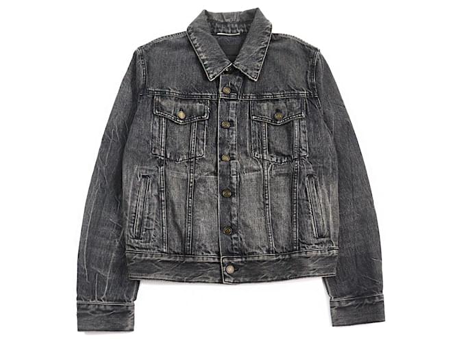 Yves Saint Laurent Giacca in denim Saint Laurent grigio scuro S Grigio antracite