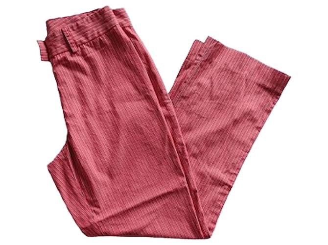 Pantalone rosso Pinko stampa gessato taglia 38 perfette condizioni Made in Italy Grigio