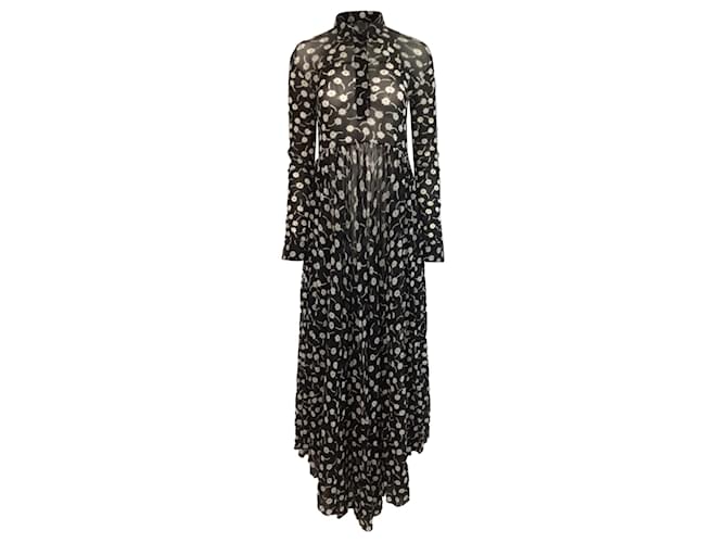 Abito maxi con stampa floreale Jil Sander in poliammide nera Nero