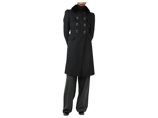 Blumarine Cappotto di lana nera - taglia UK 8 Nero