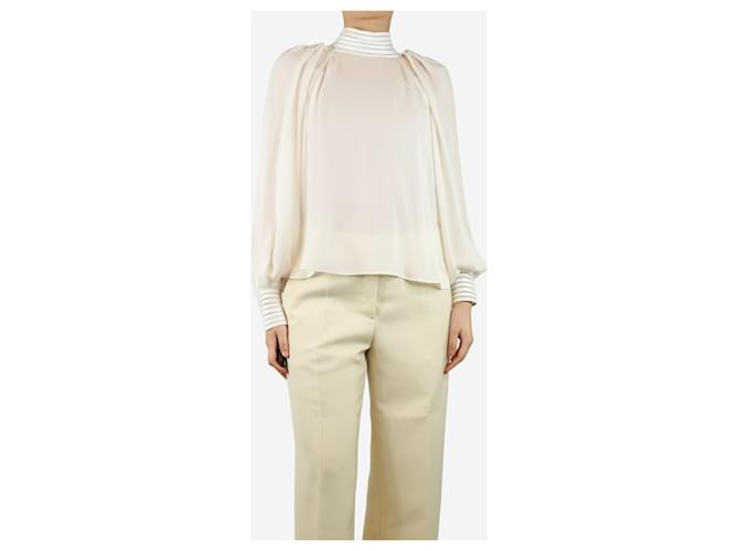 Veronica Beard Blusa di seta bianco sporco - taglia UK 8