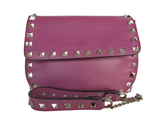 Borsa a spalla in pelle viola Valentino Garavani Porpora