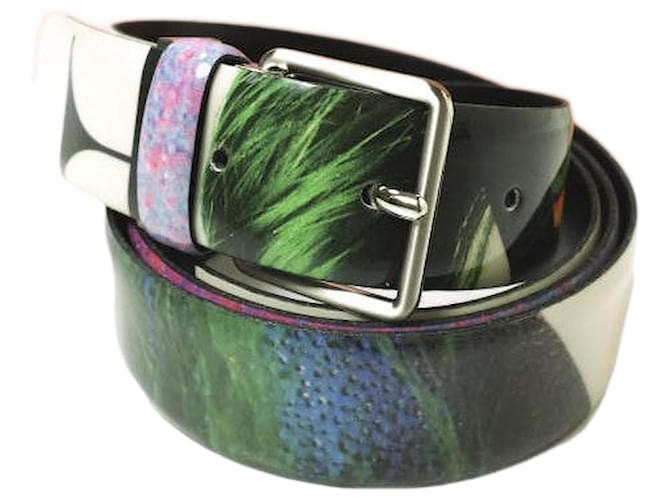 Cintura in pelle verniciata avorio Acne Studios Bianco