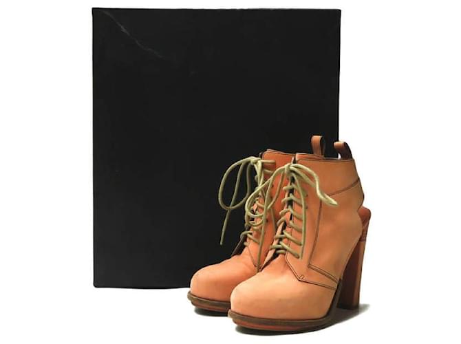 Alexander Wang DAKOTA STIVALI CON LACCI Stivaletto in pelle Beige