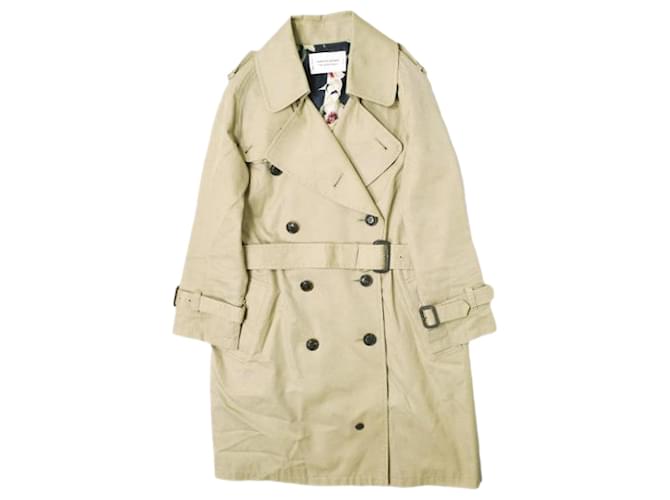 Autre Marque Trench coat in twill di cotone beige