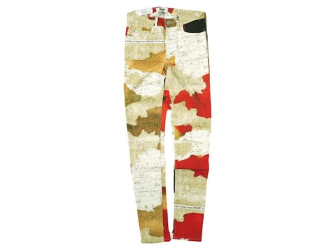 Pantaloni skinny grafici SKIN 5 W POPPY di Acne Studios Beige