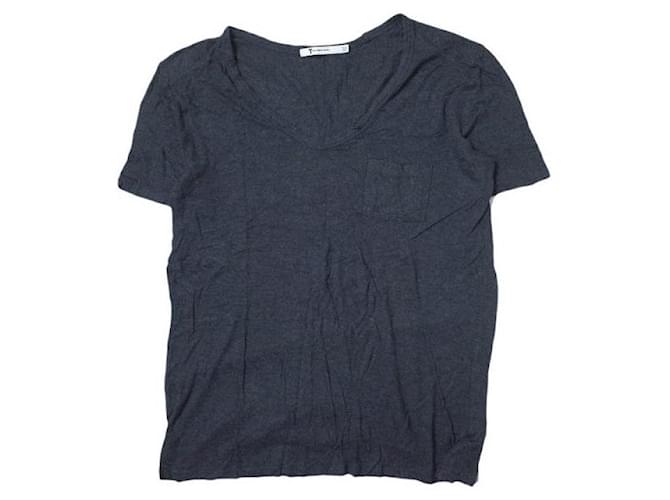 T di ALEXANDER WANG T-shirt in rayon con scollatura a U Blu navy
