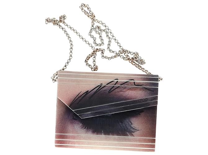 Clutch Candy stampata lenticolare di Jimmy Choo in acrilico multicolore