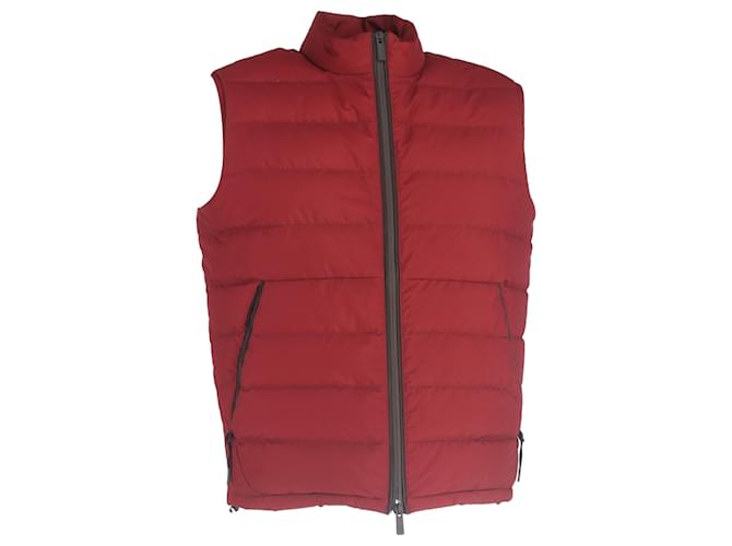 Gilet con zip Ermenegildo Zegna in poliestere rosso