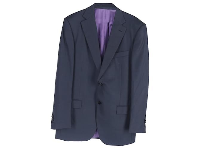 Completo giacca e pantaloni a un bottone Ermenegildo Zegna in lana blu navy