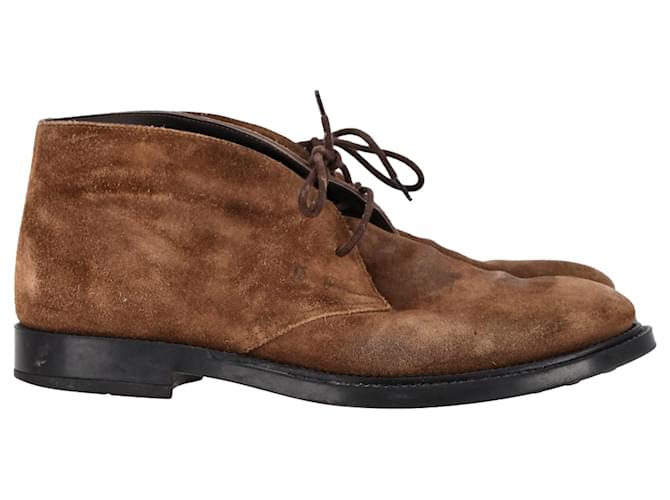 Stivali Chukka Polacco Gomma Tod's in suede marrone
