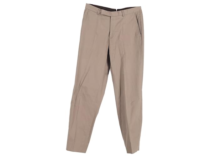 Pantaloni a gamba dritta in cotone marrone Ermenegildo Zegna
